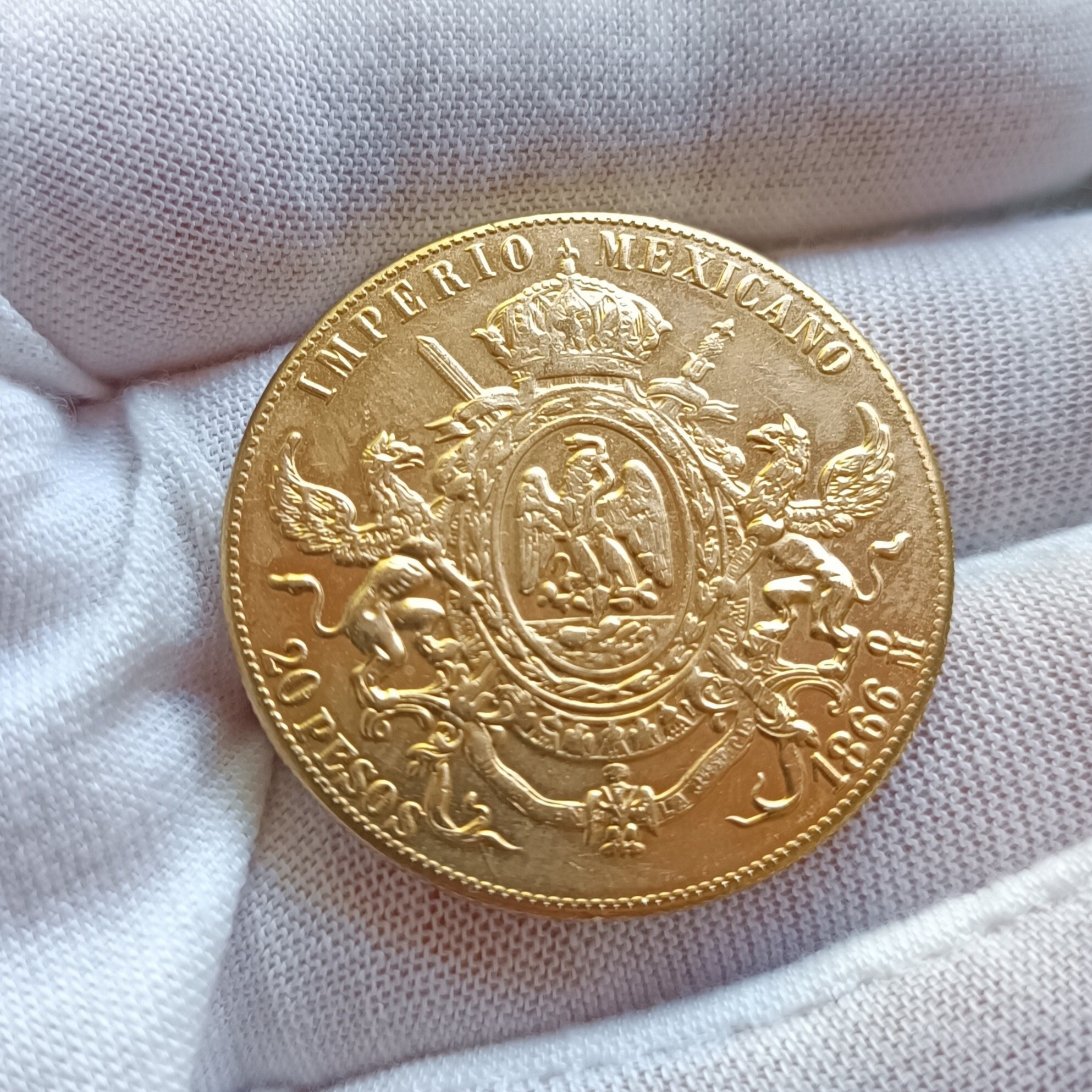 □メキシコ 皇帝マキシミリアーノ 双剣と双グリフォン20PESOS 金貨 4992 : 絶対魔剣