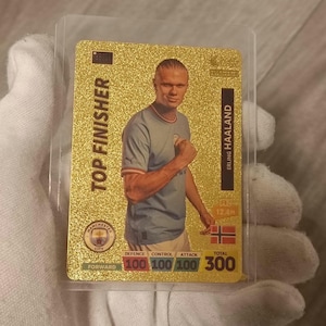 Panini Card of Famous Footballer Erling Haaland 24 Carat Gold Plated Reproduction Collectible Replica Rare