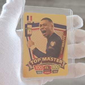 Panini Card of the famous Footballer Kylian Mbappé 24 carat Gold Plated Reproduction Collectible Replica Rare