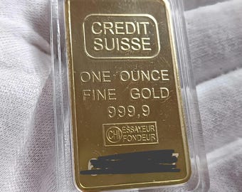 1 Ounce Swiss Gold Ingot Unique Serial Number Reproduction Replica Numismatic Rare