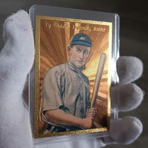 Ty Cobb Detroit Bitter 24k placcato oro Baseball Collector's Card Riproduzione da collezione Replica rara certificata