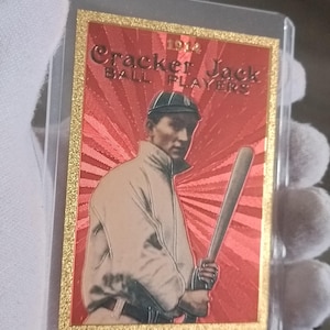 Famoso giocatore di baseball Cracker Jack 1914 Carta collezionabile Riproduzione placcata in oro 24k Replica da collezione Rara certificata
