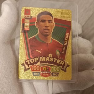 Carte Panini du célèbre Footballeur Achraf HAKIMI Plaqué Or 24 carats Reproduction Réplique de collection Rare