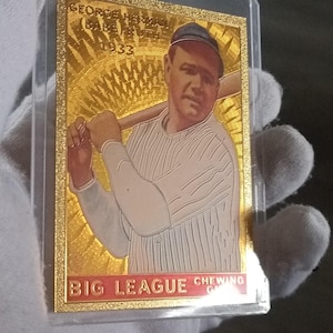 Carta da collezione del famoso giocatore di baseball Georges HERMAN Ruth Babe Ruth 1933 Riproduzione placcata in oro 24 carati Replica da collezione rara
