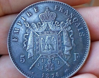5 Francs Napoléon IV 1874 Reproduction Réplique Numismatique Rare