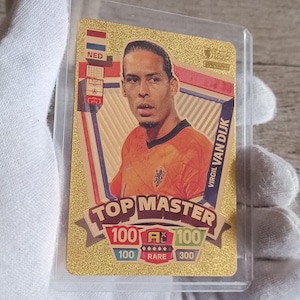 Carte Panini du célèbre Footballeur Virgil VAN DIJK Plaqué Or 24 carats Reproduction Réplique de collection Rare