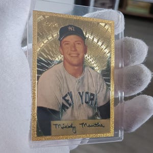 Famoso giocatore di baseball Mickey Mantle 1954 Carta collezionabile placcata in oro 24k, riproduzione da collezione, rara, certificata