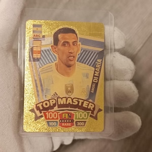 Carte Panini du célèbre Footballeur Angel Di MARIA Plaqué Or 24 carats Reproduction Réplique de collection Rare