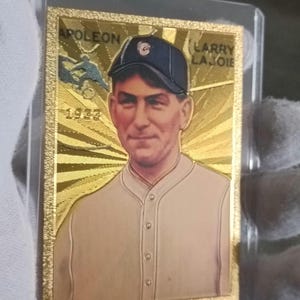 Carte de collection du célèbre Baseballeur Napoléon Lajoie 1933  Plaqué Or 24 carats Reproduction Réplique de collection Rare Certifié