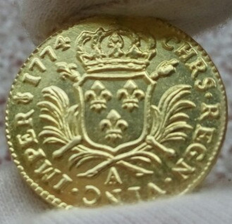 Louis d'Or De Louis XVI 1774 Reproduction Réplique Numismatique Rare image 3