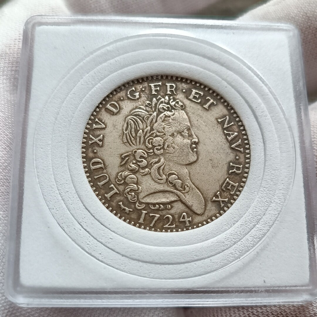 Louis d'Argent 1724 detto mirliton con le grandi palme di Luigi XV