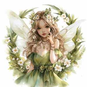 15 bosfee met bloemenelementen afdrukbare aquarel clipart illustraties hoge kwaliteit jpg, s digitale download papier ambachten kaarten maken