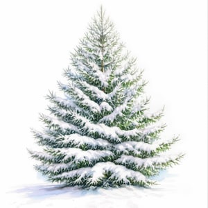 13 winterkerstboom clipartbundel, kerstboomillustraties, afdrukbare aquarel clipart, hoge kwaliteit JPG, Paper Craft, Junk Journals