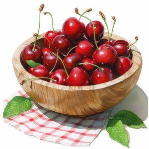 Paquete de 16 imágenes prediseñadas de cerezas, ilustraciones de frutas de verano, imágenes prediseñadas de acuarela imprimibles, JPG de alta calidad, manualidades de papel, diario basura