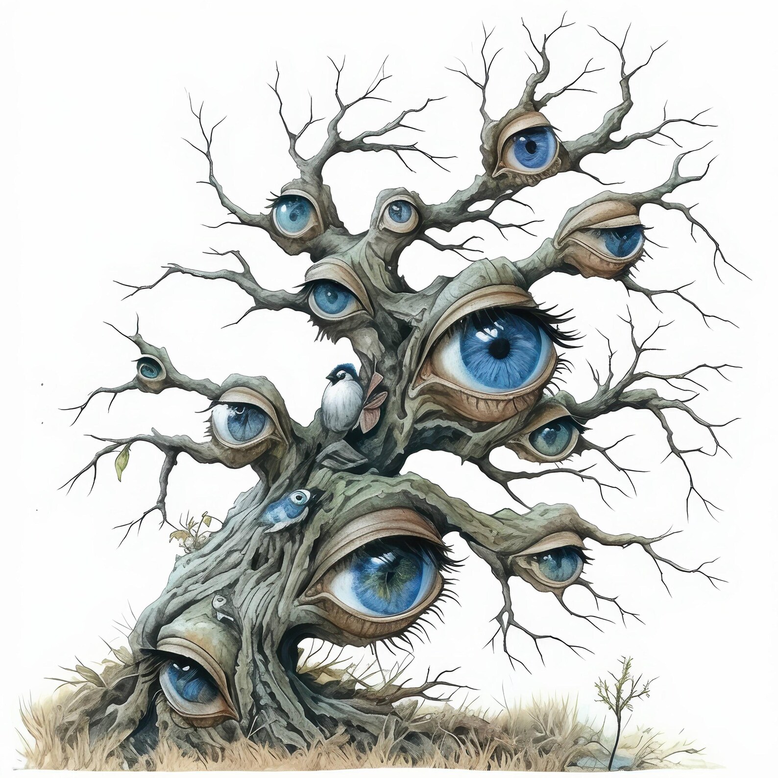 22 Fantasy Tree Eyes Clipart Bundle, Eyes With Tree Illustrations ...
