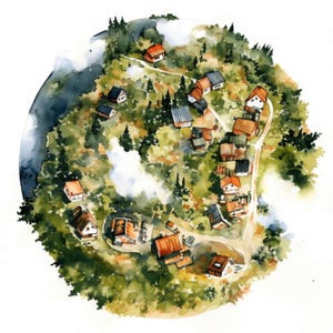 14 imágenes prediseñadas de planetas en miniatura, Pequeño planeta Tierra, imágenes prediseñadas de acuarela imprimibles, JPG de alta calidad, uso comercial, manualidades con papel, álbumes de recortes imagen 13