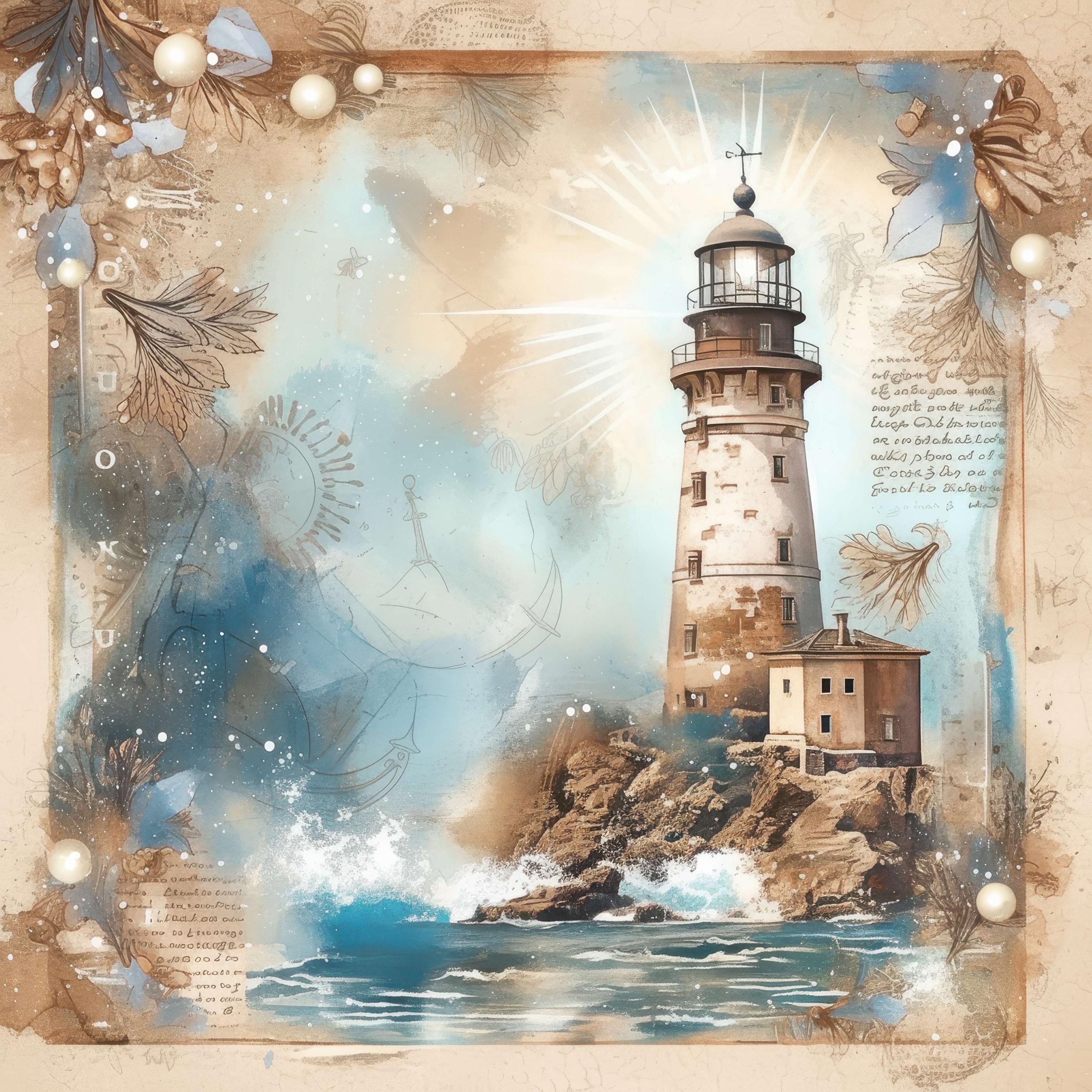 12 Lighthouse on Nautical Background, Background Design Images ...