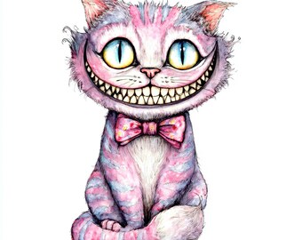 印刷可能な不思議の国のアリスのチェシャ猫デジタル画像グラフィック