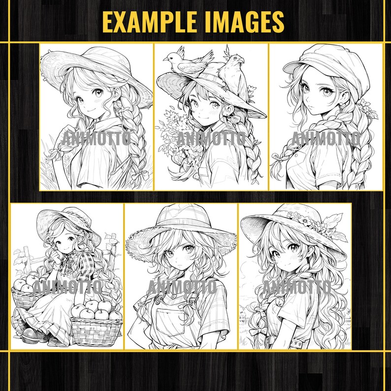 Anime Farmer Girls Adult Coloring Book 75 Handsome Coloring Pages,Grayscale Cowgirl Anime Manga Coloring Page,Instant Download,Printable PDF