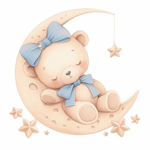 15 Baby Shower Teddy Clipart Bundle, Printable Watercolor Nursery Teddy Bear Image Illustration, High Quality JPG, Junk Journal, Paper Craft