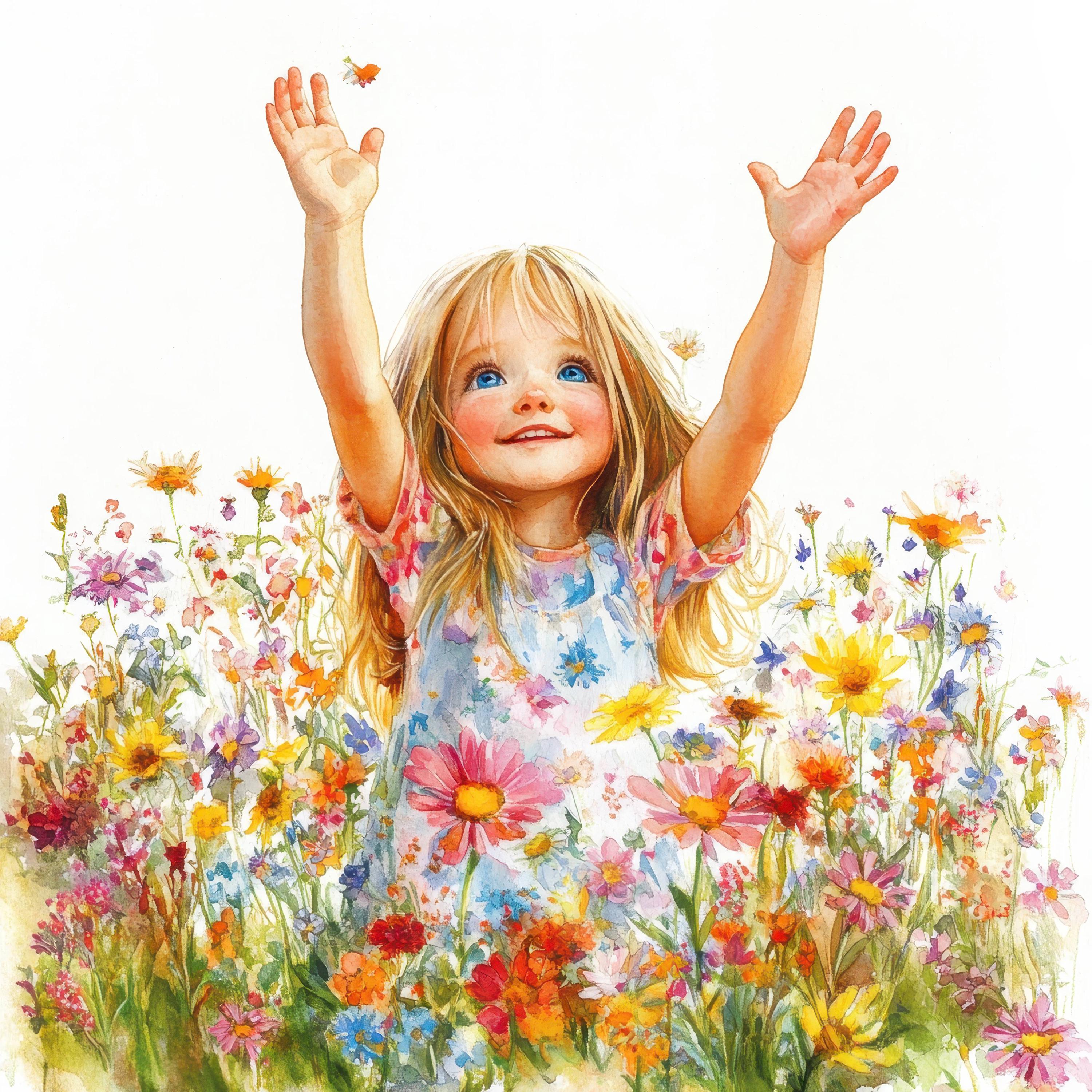 17 Girl in Flowers Clipart Bundle, Wildflower Clipart Images, Printable ...