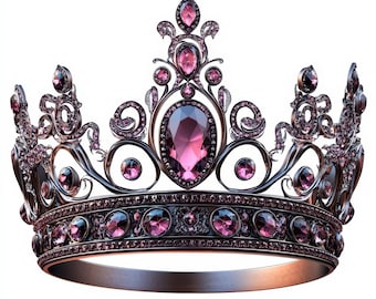 14 Gothic Jewelled Tiara Clipart Bundle, Intricate Tiara Clipart, Card Making, Scrapbook, High Quality JPGs, Digital download, junk journals