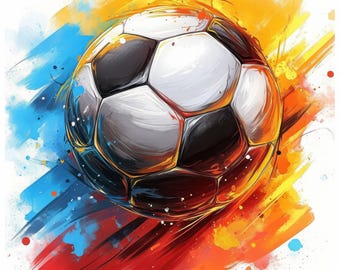 13 Soccerball Clipart Bundle, Printable Watercolor Soccer Clipart, High Quality JPG, Paper craft, Sports Digital Download, Junk Journal