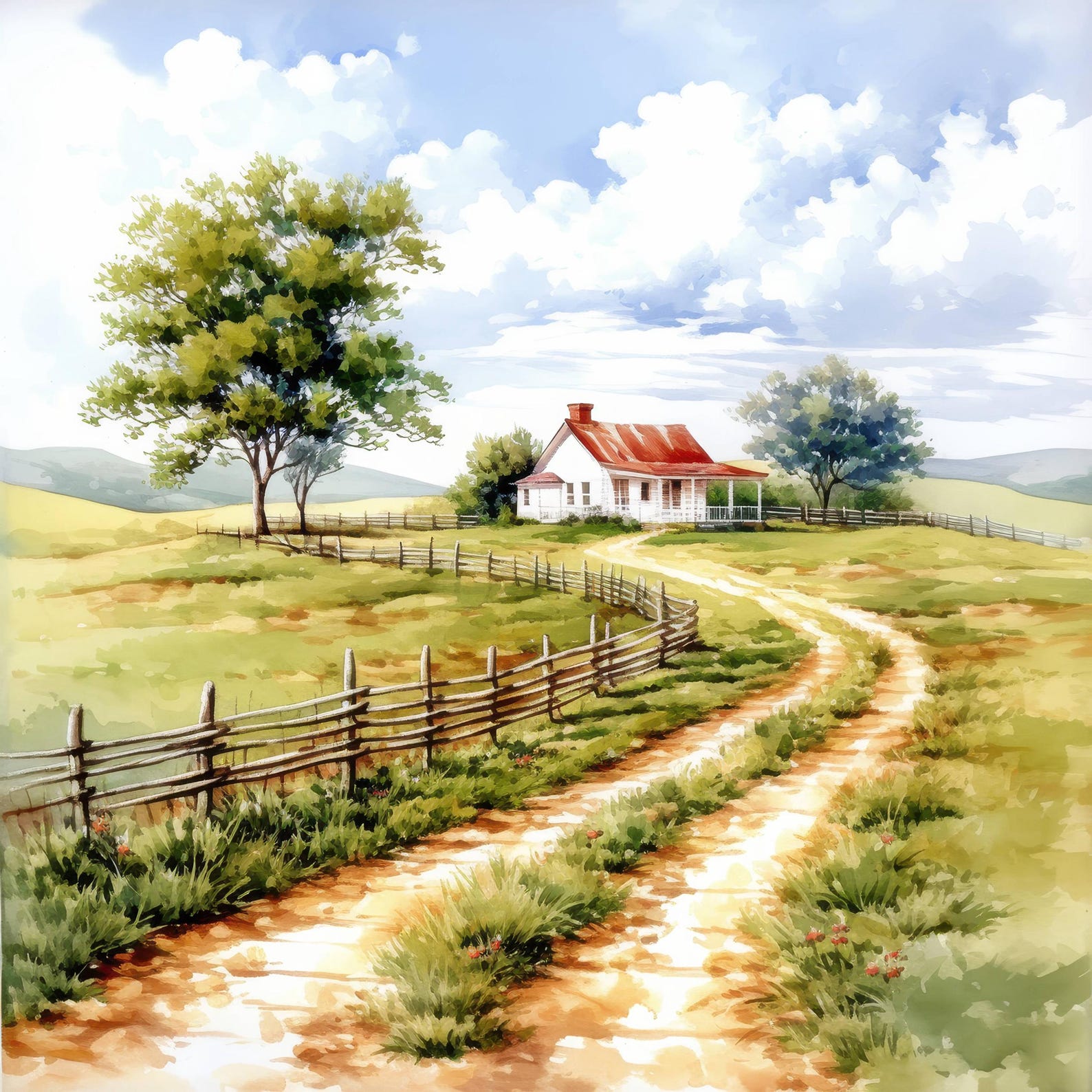 15 Farmyard Farm Scenes Clipart Bundle, Farm Landscapes Illustration ...