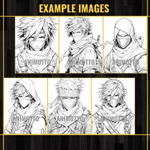 Anime Ninja Boys Manga 95 Coloring Page Book, Fantasy Anime Coloring ...