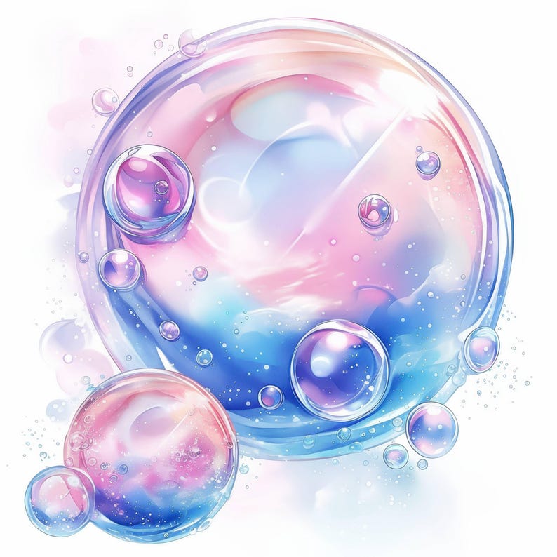 13 Bubble Clipart Bundle, Colorful Bubbles Images Illustrations ...
