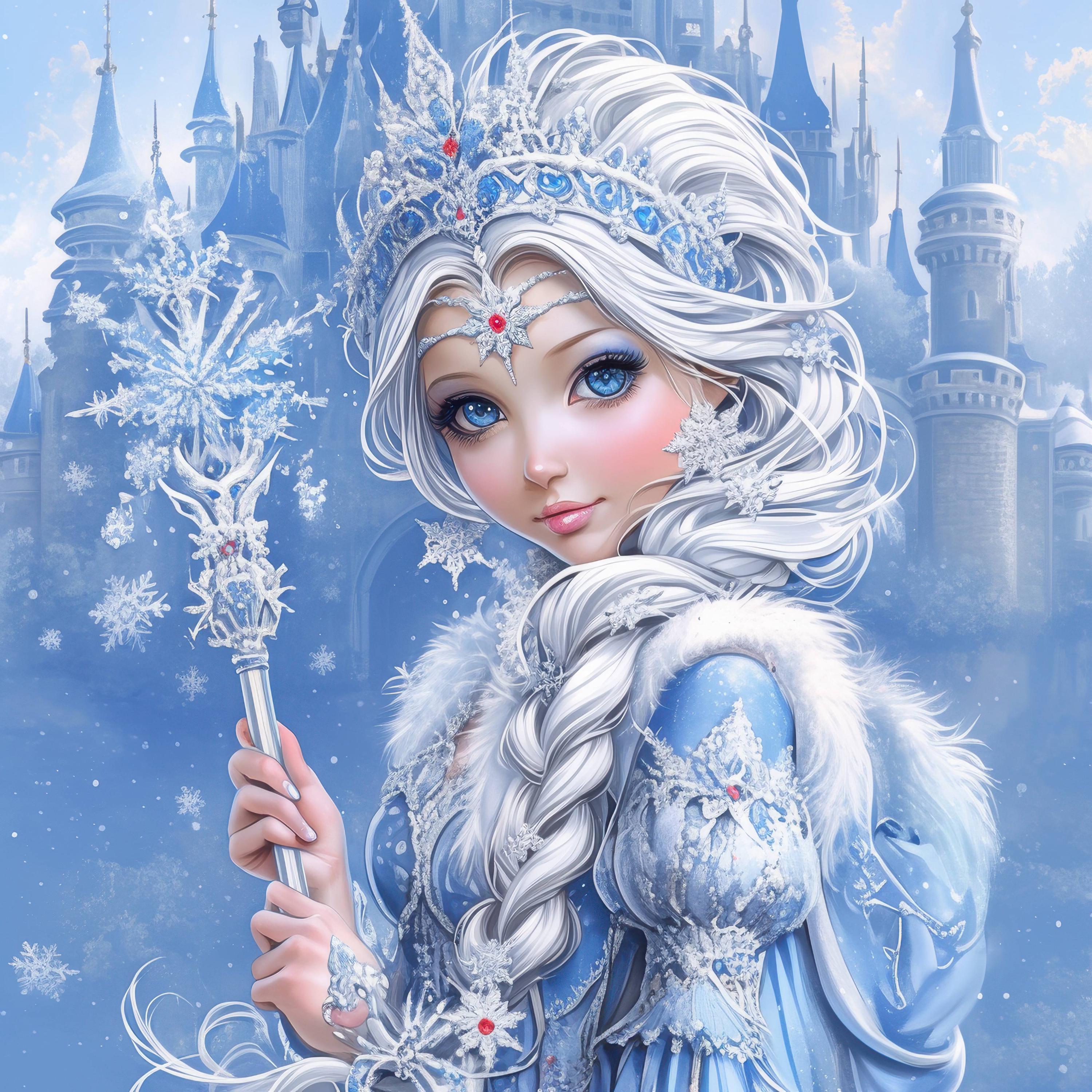 Snow Princess Design 12 Snow Princess Clipart Bundle, Winter Princess Prints Illustrations ...