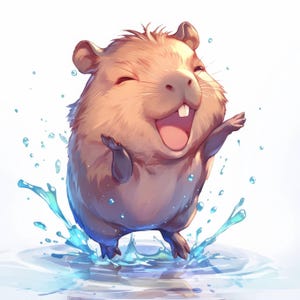 18 Cute Kawaii Capybaras Clipart Bundle, Baby Capybara Images, Printable Watercolor clipart, High Quality JPGs, Paper crafts, junk journals