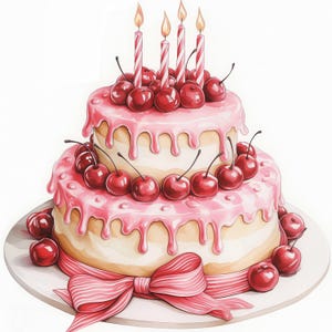 16 Geburtstag Party Kuchen Clipart Bundle, druckbare Aquarell Feier Clipart, hochwertige JPGs, Papierhandwerk, Kartenherstellung, Junk Journals