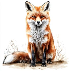 Lot de 15 renards, Images aquarelles imprimables de renard mignon des bois, Illustrations d'animaux, JPG de haute qualité, Carnets indésirables, Créations en papier
