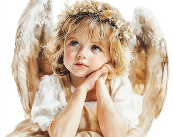 18 Baby Angel Clipart Bundle, Christmas Angel Clipart, Digital Clipart, Watercolor clipart, Printable clipart, High Quality JPG, Paper craft