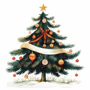 12 Weihnachtsbaum Clipart Bundle, abstrakte Baum Kunstdruck Bilder, druckbare Aquarell Clipart, hochwertige JPG, Papiermodelle, Junk Journal