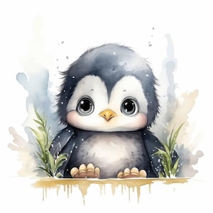 19 cliparts animaux furtifs, aquarelles mignons visages de bébés animaux furtivement, chambre d'enfant ours lapin animal de la jungle boisée, baby shower pour enfants