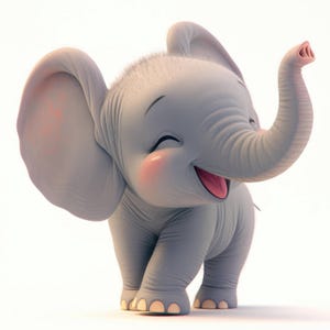 12 Happy Baby Olifant clipartbundel, lachende dierenillustraties, afdrukbare aquarel Cliparts, hoge kwaliteit JPG's, Paper Craft, tijdschriften