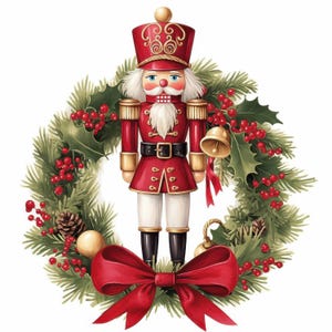 Pacote de 15 clipart de coroa de quebra-nozes, imagem de ilustração de Natal, clipart de aquarela para impressão, JPG de alta qualidade, artesanato em papel, diário de lixo
