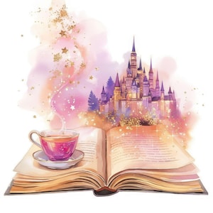 15 Enchanted Storybook Clipart, Printable Watercolor Fairy Book Clipart, High Quality JPGs, Digital Download, Commercial Use, Junk Journals