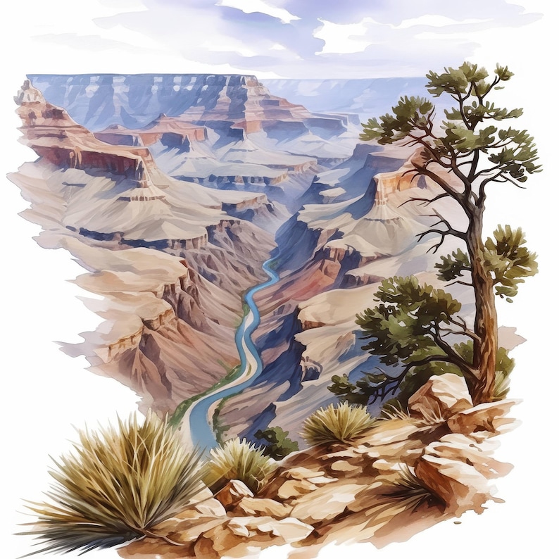 16 Grand Canyon Clipart Bundle, Scenic Landscapes Illustrations ...