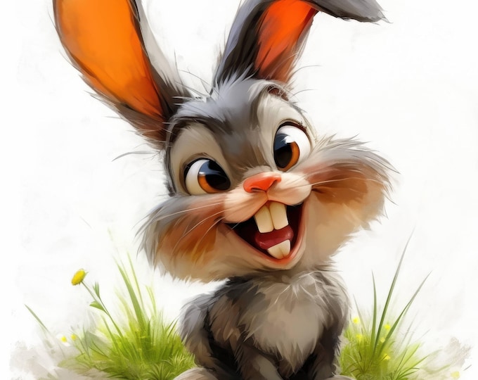 12 Hare Clipart | Happy Hares | Printable Watercolor Clipart Rabbit ...