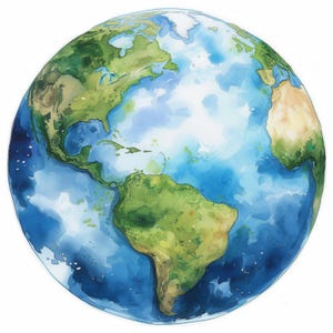 Bundle de 16 cliparts globe terrestre, illustration de la planète, clipart aquarelle imprimable, JPG haute qualité, créations en papier, journaux indésirables, cartes