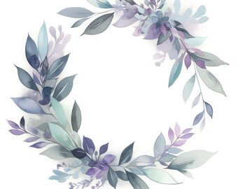 14 Laurel Wreath Clipart, Vintage Clipart Printable Set, Printable Watercolor Clipart, Instant Digital Download, Scrapbooking, Junk Journals
