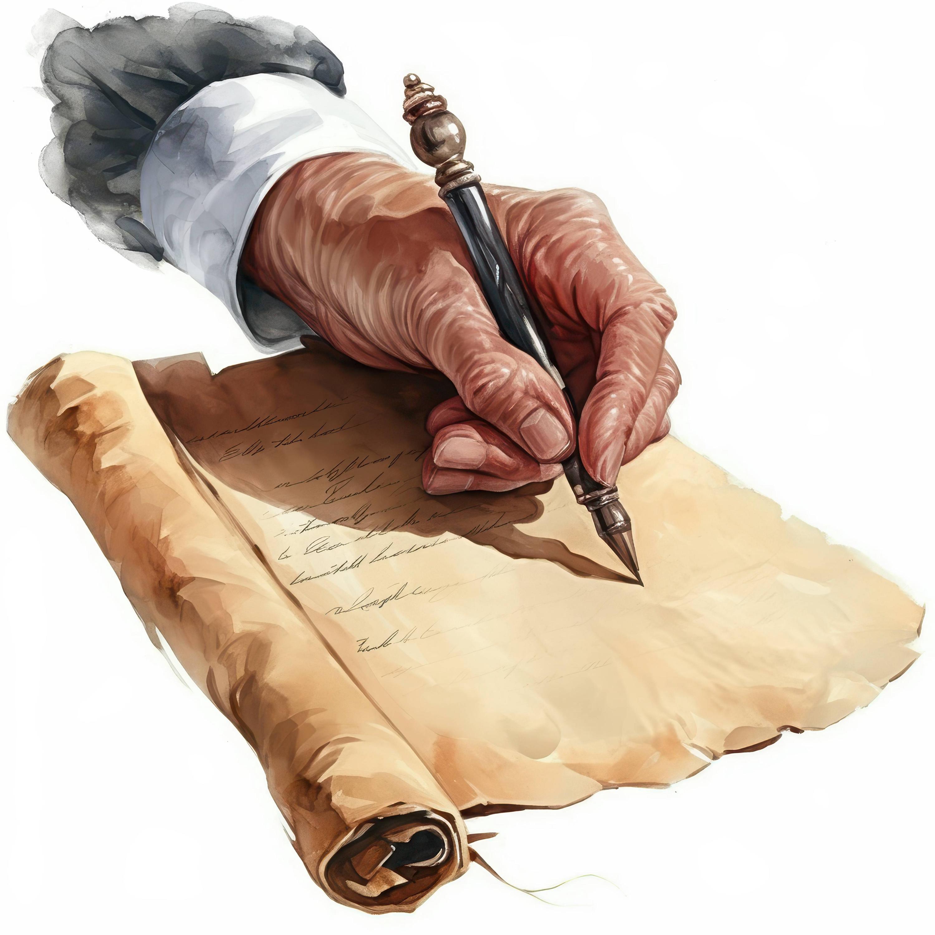 15 Quill Hand Writing Clipart Bundle, Writer Prints Illustrations ...