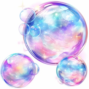 13 Bubble Clipart Bundle, Colorful Bubbles Images Illustrations, Printable Watercolor Clipart, High Quality JPG, Paper craft, Junk Journals