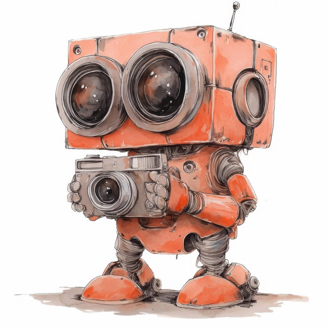 11 Vintage Robot Clipart Set, Retro Mechanic Illustrations, Printable ...
