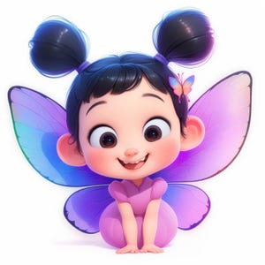 Bundle de 19 cliparts fée violette mignonne, fée kawaii, JPG de haute qualité, fée pour enfants, illustration d'images de fée, téléchargement numérique, usage commercial