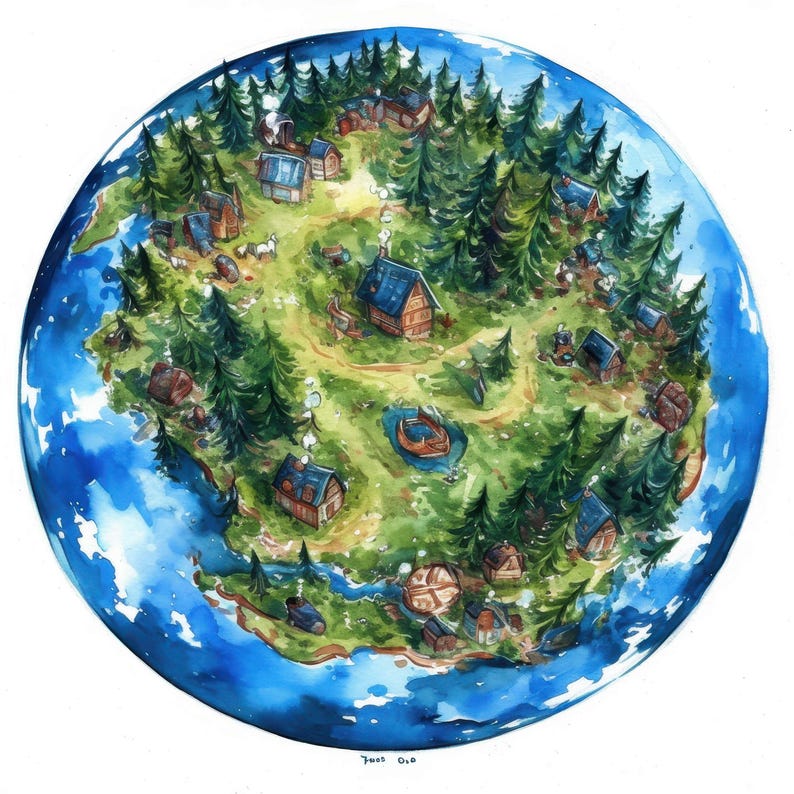 14 Miniature Planet Clipart, Little Planet Earth, Printable Watercolor Clipart, High Quality JPG, Commercial Use, Paper Craft, Junk Journals