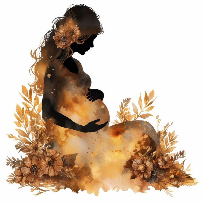 Expecting Mother Vector 13 Expecting Mother Clipart Bundle, Pregnant Woman Illustrations ...
